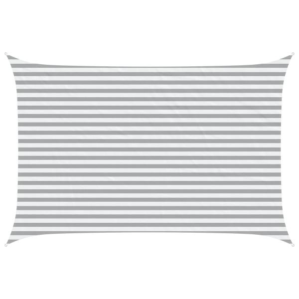 Sonnensegel Hellgrau und Weiß 4,5 × 3 m 100 % Polyester Oxford