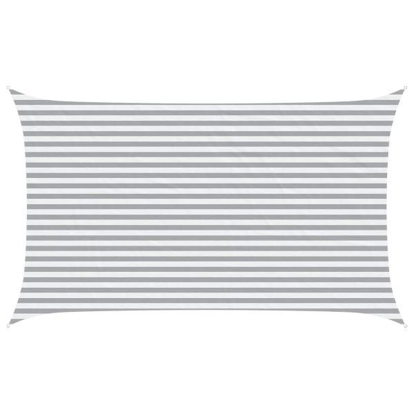 Sonnensegel Hellgrau und Weiß 5 x 3 m 100 % Polyester Oxford