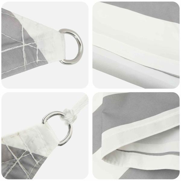 Sonnensegel Hellgrau und Weiß 5 x 4 m 100 % Polyester Oxford