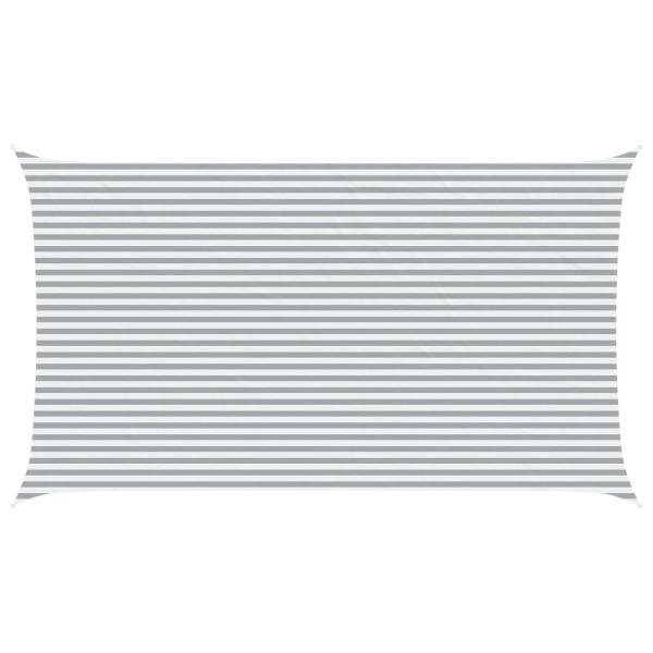 Sonnensegel Hellgrau und Weiß 7 x 4 m 100 % Polyester Oxford