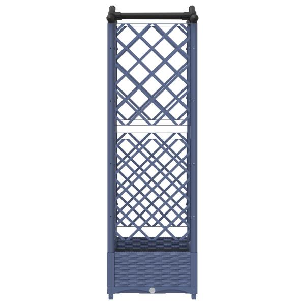 Hochbeet mit Rankgitter und Dach Grau 124 x 40 x 123 cm PP