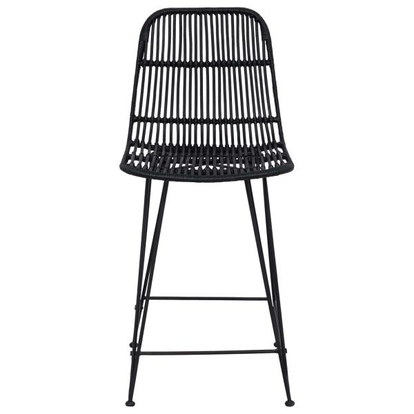 Barhocker 2 Stk. Schwarz 44 x 54 x 96 cm Rattan und Stahl