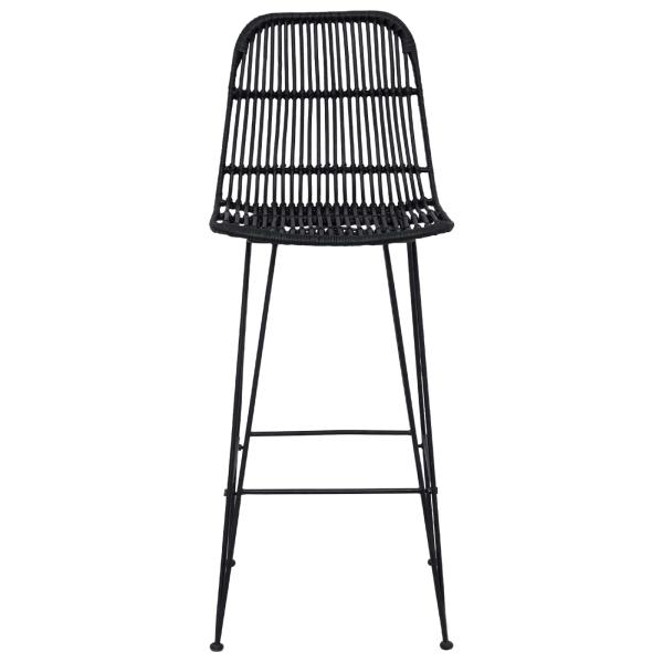 Barhocker 2 stk. Schwarz 44 x 55 x 109 cm Rattan und Stahl