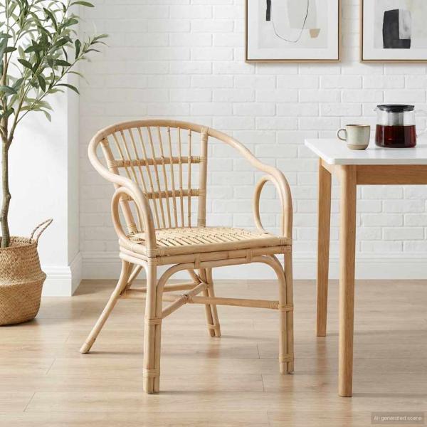 Stapelstuhl Natur 58 x 60 x 81 cm Rattan