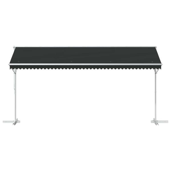 Freistehende Markise 5 x 3 m Polyester Anthrazit