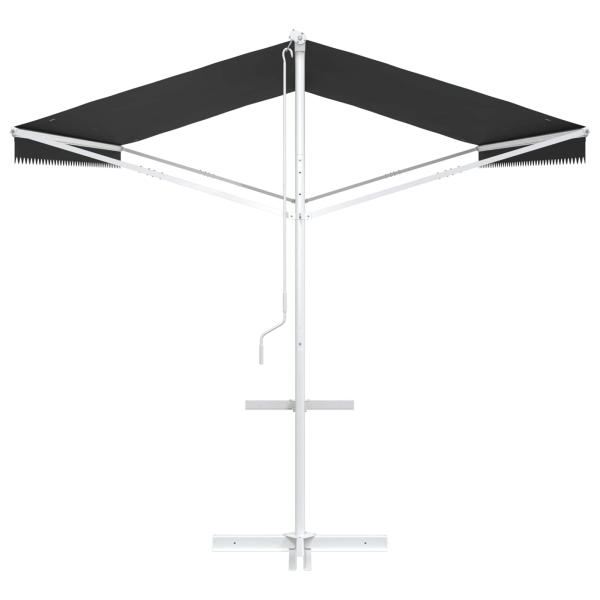 Freistehende Markise 5 x 3 m Polyester Anthrazit