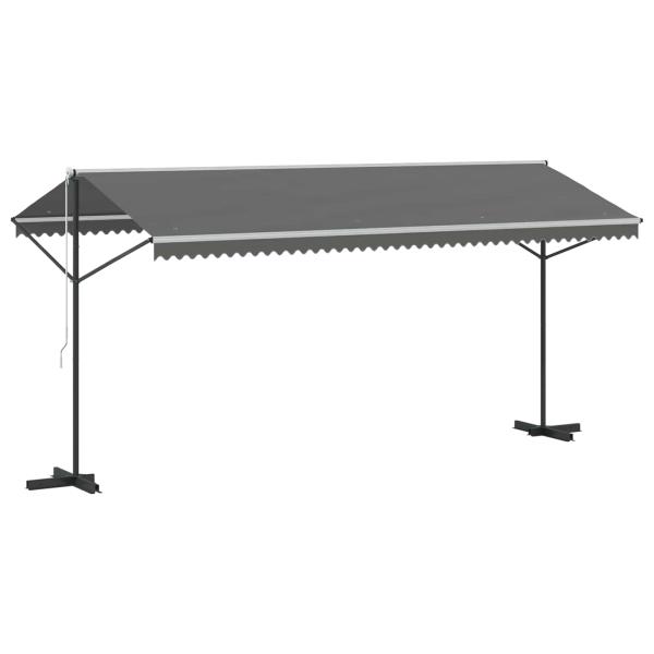 Freistehende Markise 5 x 3 m Polyester Grau