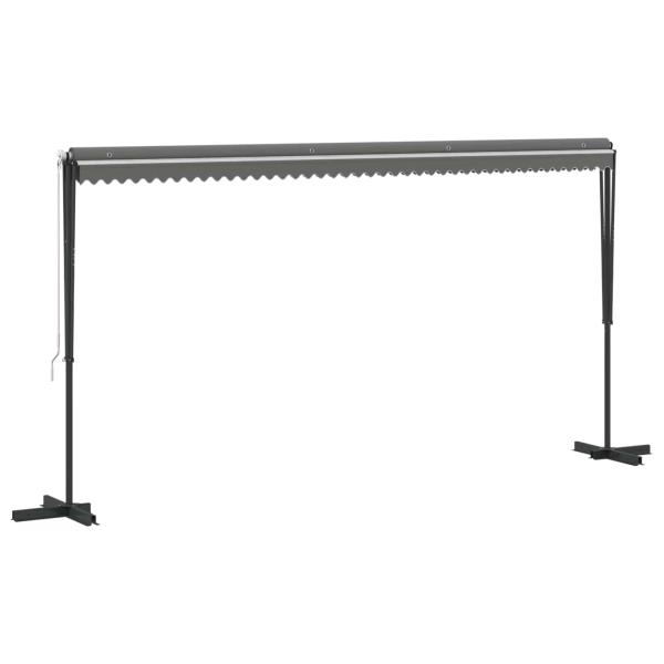 Freistehende Markise 5 x 3 m Polyester Grau