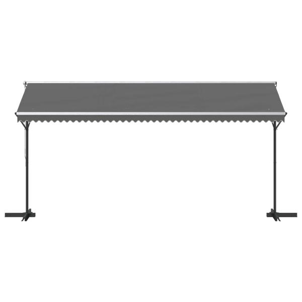 Freistehende Markise 5 x 3 m Polyester Grau