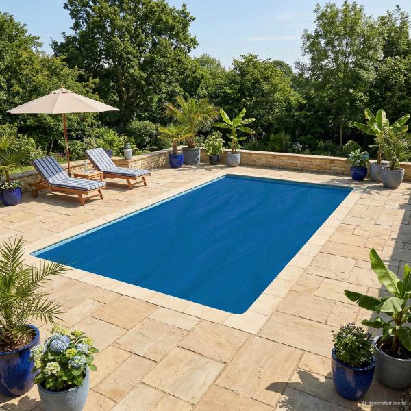 ARDEBO.de - Solar Poolabdeckung 1000 x 500 cm 110 ?m Quadratisch PE Blau