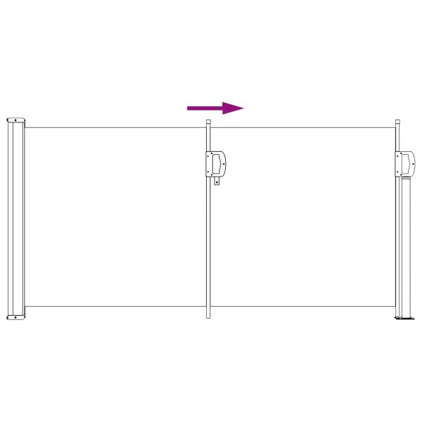 Ausziehbares Seitenmarkise 300 x 100 cm Polyester Rechteckig