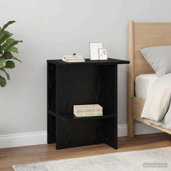 ARDEBO.de - Couchtisch Schwarz Eichen-Optik 40 x 30 x 49 cm Holzwerkstoff