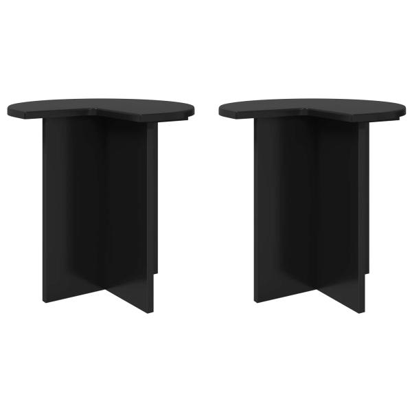 Beistelltisch 2 stk. Schwarz Ø 39 x 38 cm Holzwerkstoff
