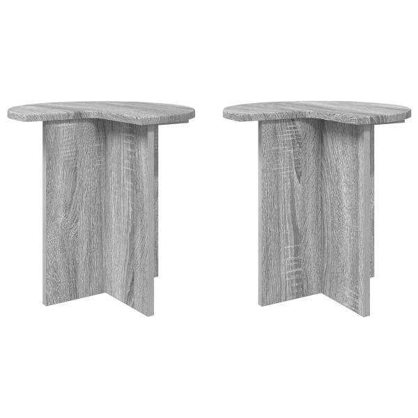 Beistelltisch 2 Stk. Sonoma-Grau Ø 39 x 38 cm Holzwerkstoff