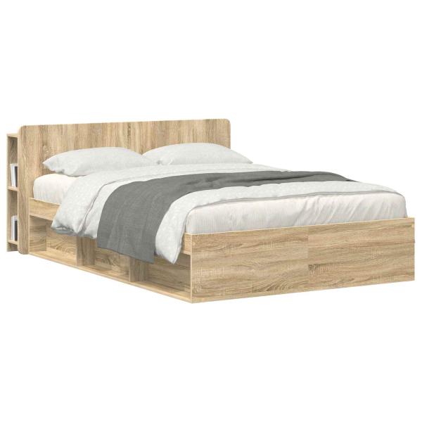 Kopfteil Schrank mit Speicher Sonoma-Eiche Holzwerkstoff