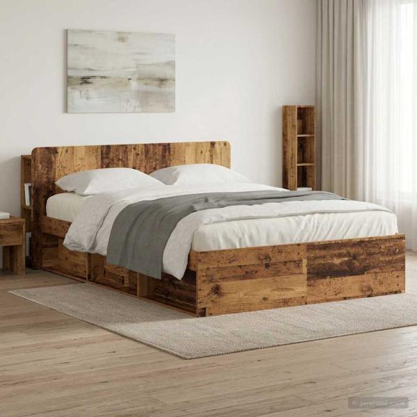 Kopfteil Schrank mit Speicher Altholz Holzwerkstoff