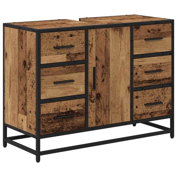 Badezimmerschrank Altholz 80 x 33 x 60 cm Holzwerkstoff