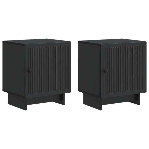 Nachttisch 2 stk. Schwarz 43 x 34,5 x 50 cm Holzwerkstoff