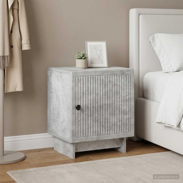 ARDEBO.de - Nachttisch 2 stk. Betongrau 43 x 34,5 x 50 cm Holzwerkstoff