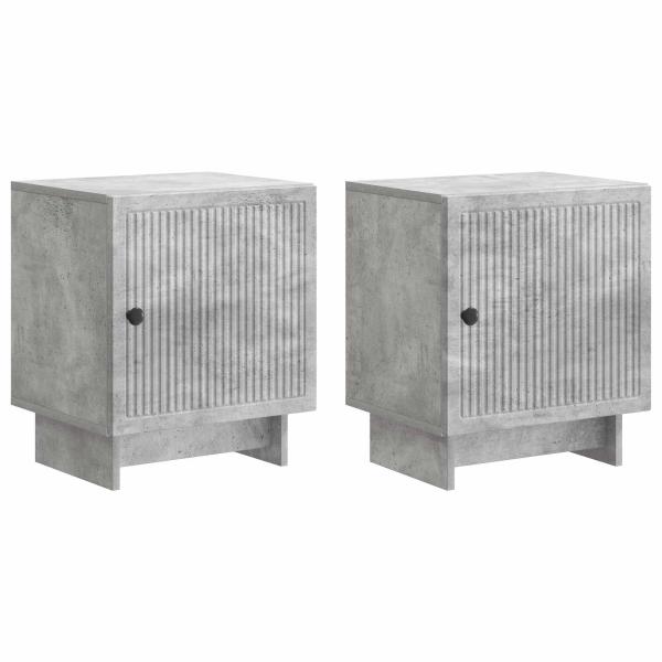 Nachttisch 2 stk. Betongrau 43 x 34,5 x 50 cm Holzwerkstoff