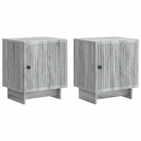 Nachttisch 2 stk. Graues Sonoma 43 x 34,5 x 50 cm Holzwerkstoff
