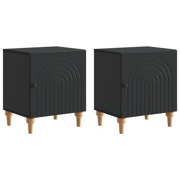 Nachttisch 2 stk. Schwarz 43 x 34,5 x 50 cm Holzwerkstoff