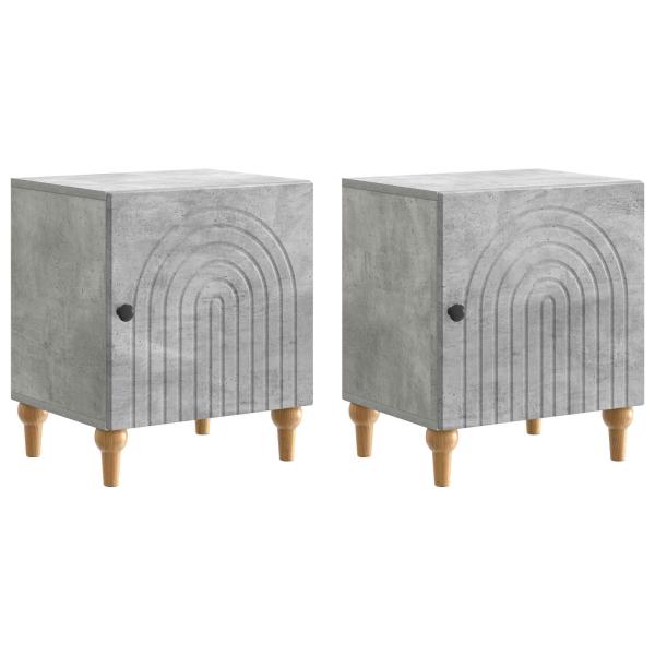 Nachttisch 2 stk. Betongrau 43 x 34,5 x 50 cm Holzwerkstoff