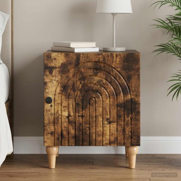 ARDEBO.de - Nachttisch Geräucherte Eiche 43 x 34,5 x 50 cm Holzwerkstoff