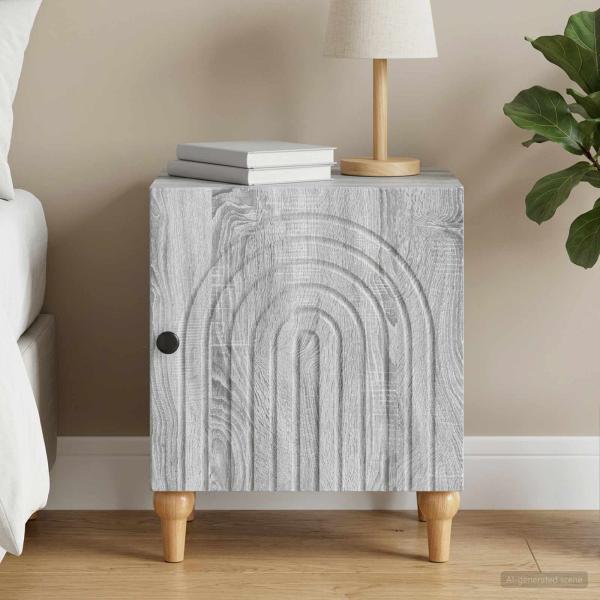 ARDEBO.de - Nachttisch Graues Sonoma 43 x 34,5 x 50 cm Holzwerkstoff