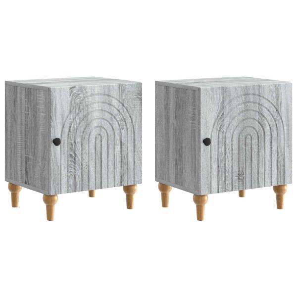 Nachttisch 2 stk. Graues Sonoma 43 x 34,5 x 50 cm Holzwerkstoff