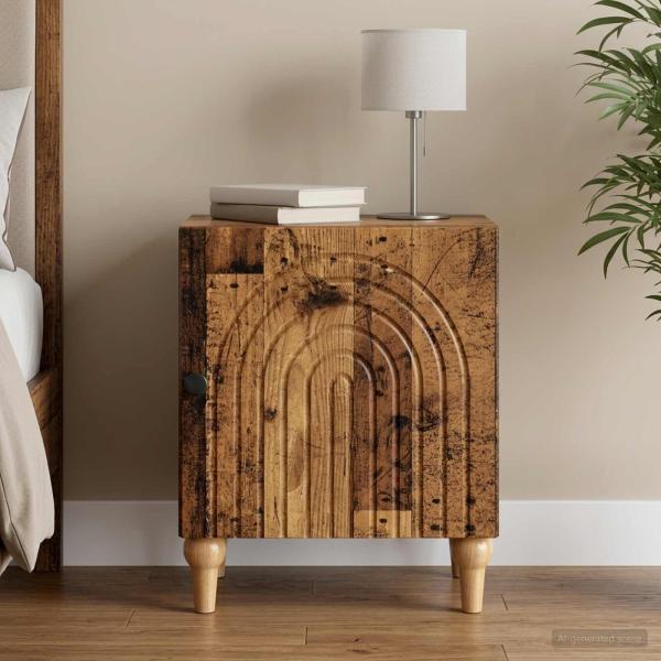 ARDEBO.de - Nachttisch Altholz 43 x 34,5 x 50 cm Holzwerkstoff