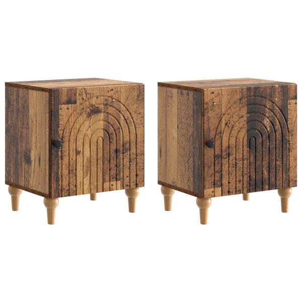Nachttisch 2 stk. Altholz 43 x 34,5 x 50 cm Holzwerkstoff