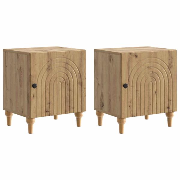 Nachttisch 2 stk. Artisan-Eiche 43 x 34,5 x 50 cm Holzwerkstoff