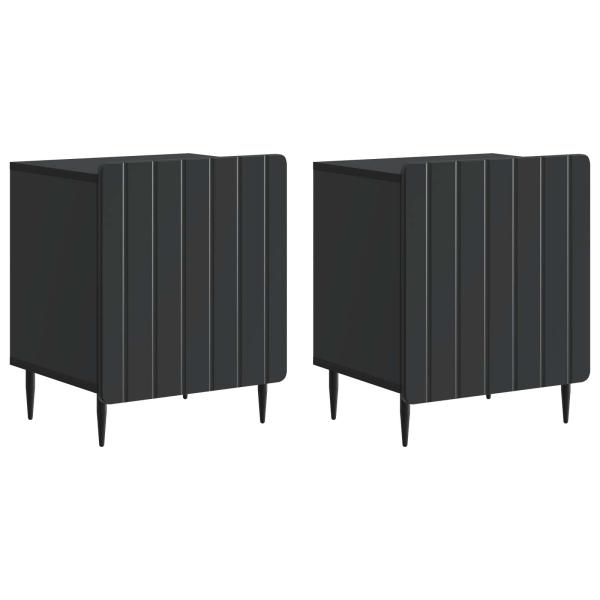 Nachttisch 2 Stk. Schwarz 43 x 34,5 x 52 cm Holzwerkstoff