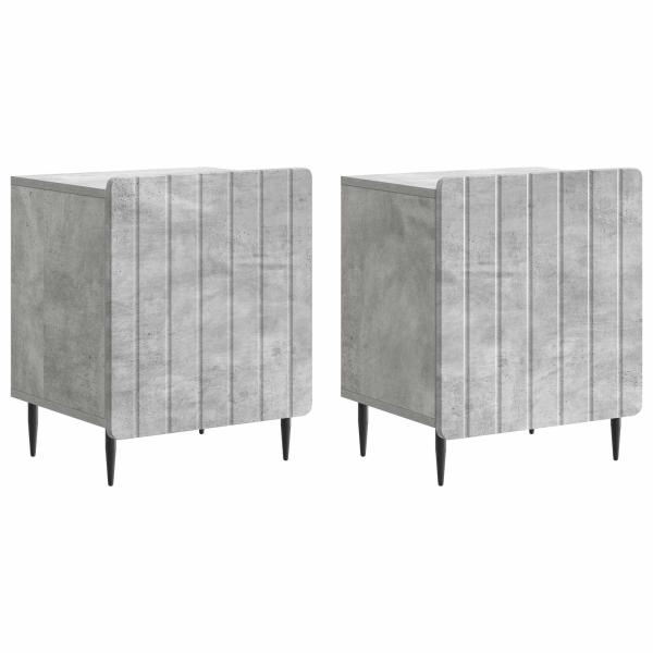 Nachttisch 2 Stk. Betongrau 43 x 34,5 x 52 cm Holzwerkstoff