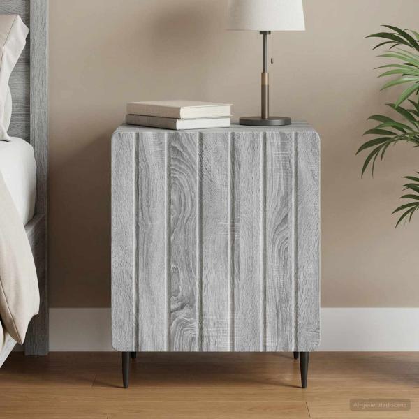 ARDEBO.de - Nachttisch Sonoma-Grau 43 x 34,5 x 52 cm Holzwerkstoff