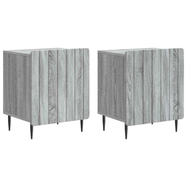 Nachttisch 2 Stk. Sonoma-Grau 43 x 34,5 x 52 cm Holzwerkstoff