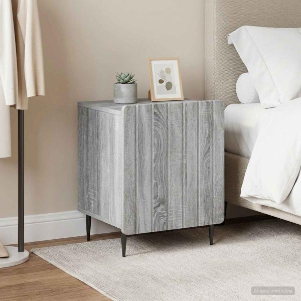 Nachttisch 2 Stk. Sonoma-Grau 43 x 34,5 x 52 cm Holzwerkstoff