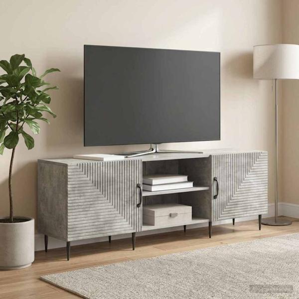 ARDEBO.de - TV-Schränk 150 x 31 x 50 cm Betongrau Holzwerkstoff