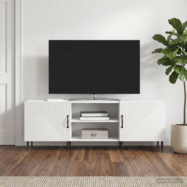 ARDEBO.de - TV-Schränk 150 x 31 x 50 cm Hochglanz Weiß Holzwerkstoff