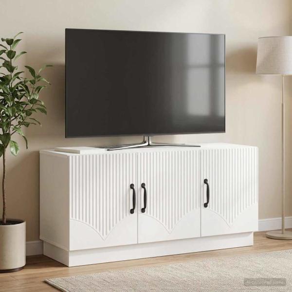 ARDEBO.de - TV-Schränk Hochglanz Weiß 99 x 34,5 x 47 cm Holzwerkstoff