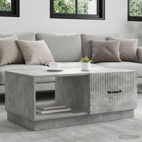 ARDEBO.de - Couchtisch Betongrau 90 x 50 x 37 cm Holzwerkstoff