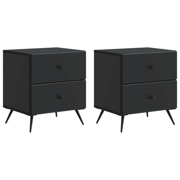 Nachttisch 2 Stk. Schwarz 43 x 34,5 x 47,5 cm Holzwerkstoff