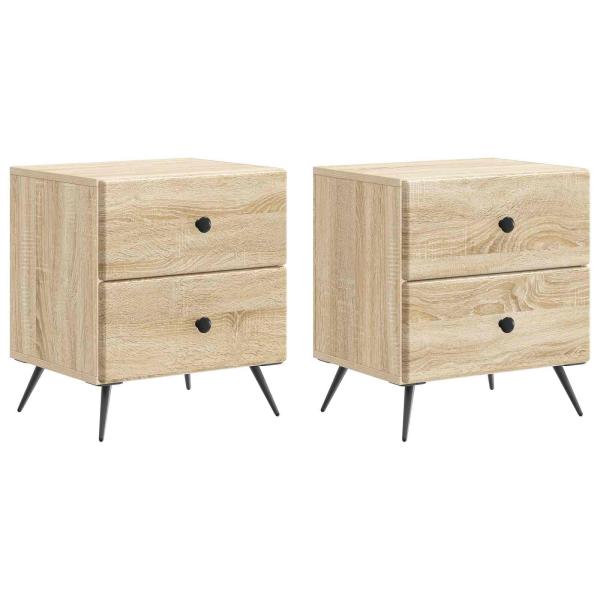 Nachttisch 2 Stk. Sonoma-Eiche 43 x 34,5 x 47,5 cm