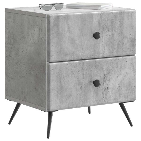 Nachttisch Betongrau 43 x 34,5 x 47,5 cm Holzwerkstoff