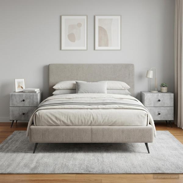 ARDEBO.de - Nachttisch 2 Stk. Betongrau 43 x 34,5 x 47,5 cm Holzwerkstoff