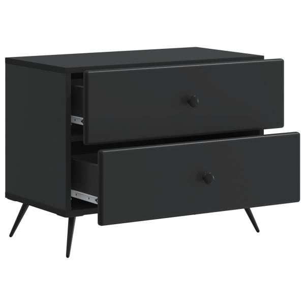 Nachttisch Schwarz 62 x 34,5 x 47,5 cm Holzwerkstoff