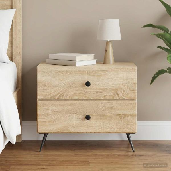 ARDEBO.de - Nachttisch Sonoma-Eiche 62 x 34,5 x 47,5 cm Holzwerkstoff