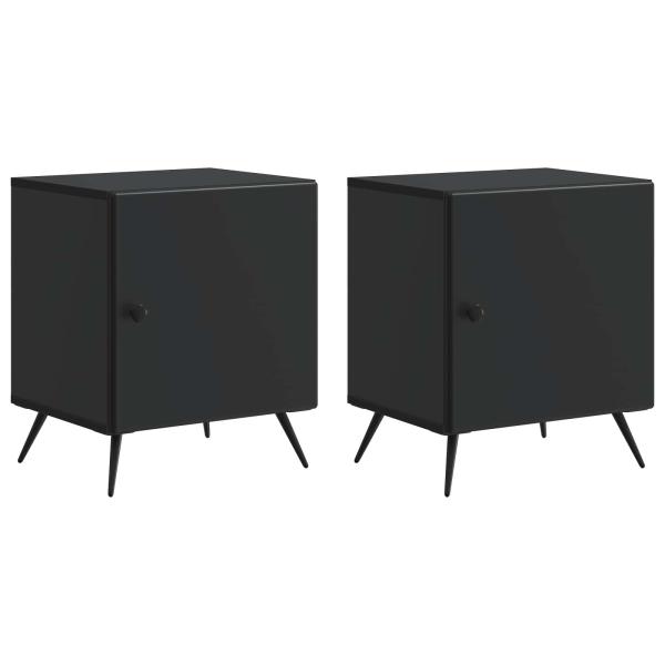 Nachttisch 2 stk. Schwarz 43 x 34,5 x 50 cm Holzwerkstoff