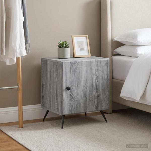 ARDEBO.de - Nachttisch 2 stk. Graues Sonoma 43 x 34,5 x 50 cm Holzwerkstoff